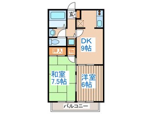 メゾンオバタＤの物件間取画像